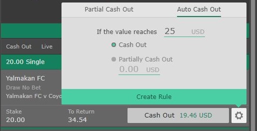 auto cash out rule example