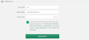 Bet365 bonus code putting location during sign up